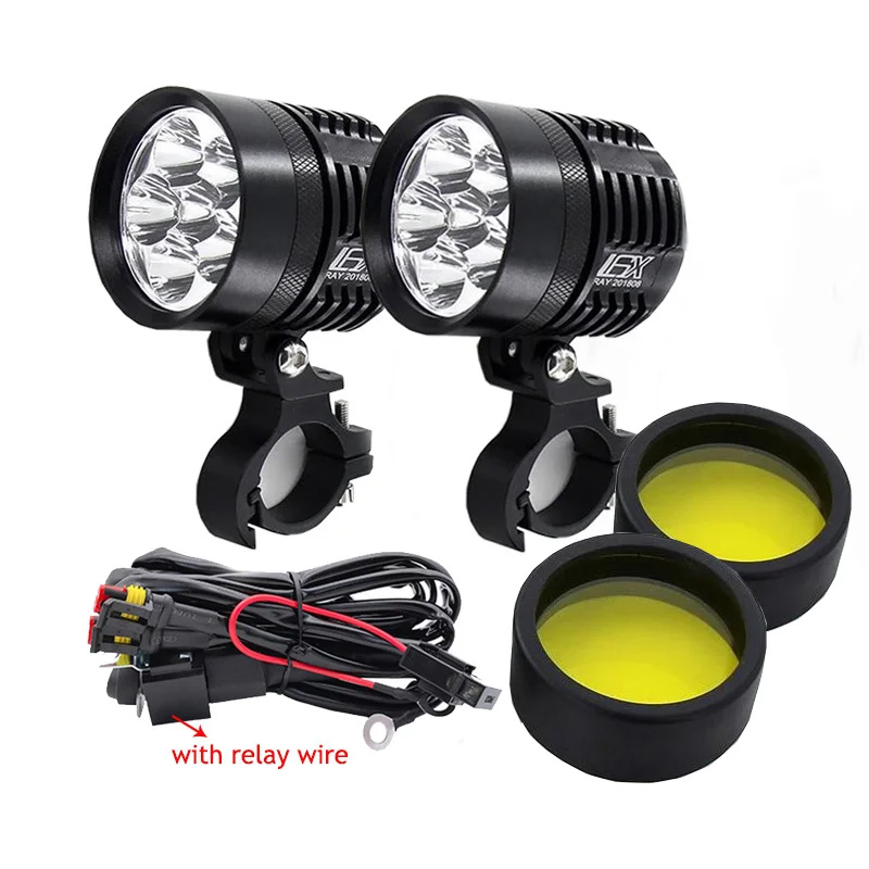 Universal Motorcycle Led Headlight Projector - Phare de moto à LED bicolore,