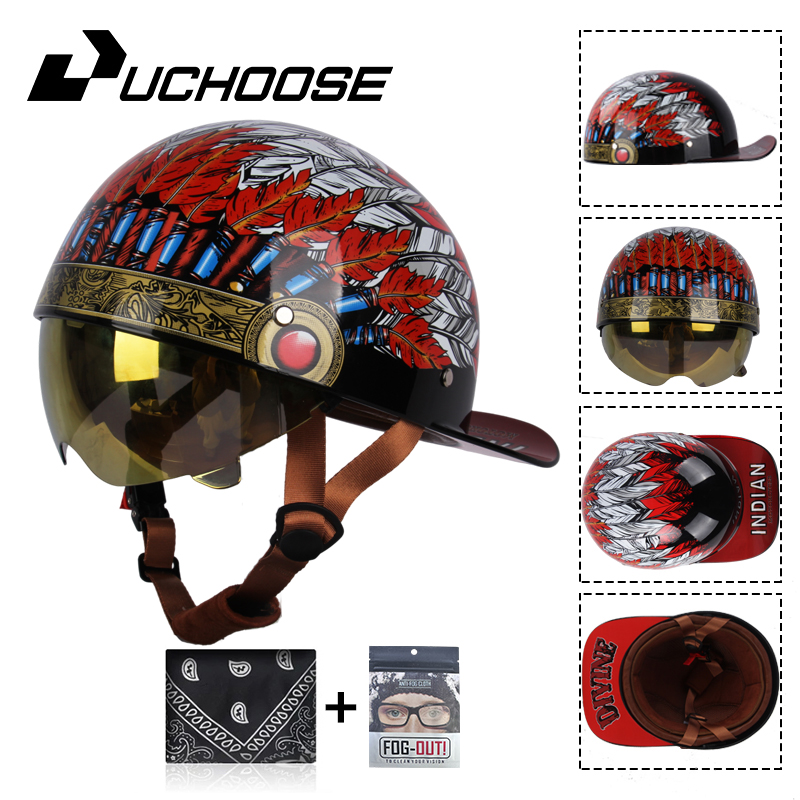 Vintage Open Face Retro Helmet - Demi-casque de vélo ouvert pour adultes
