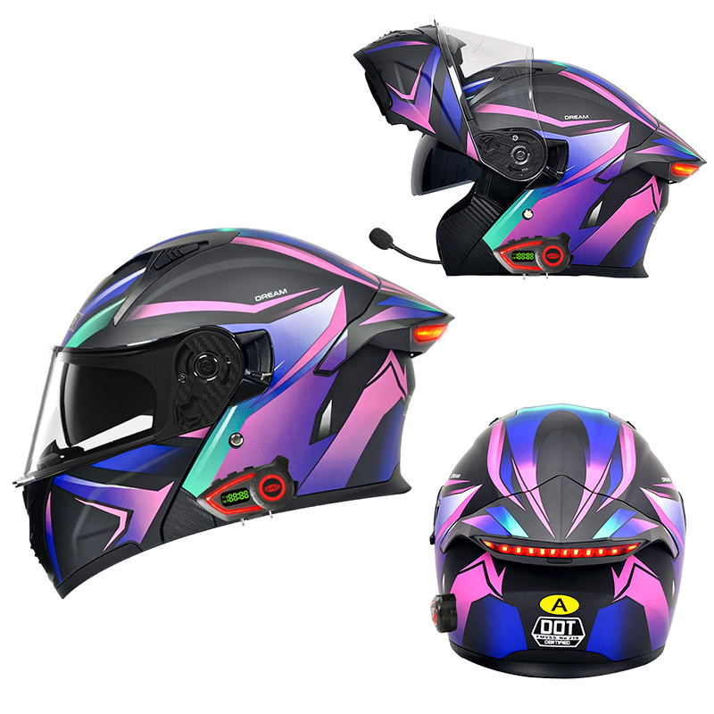 Modular Flip Up Motorcycle Helmet Dot Approved - Casques de moto DOT à double