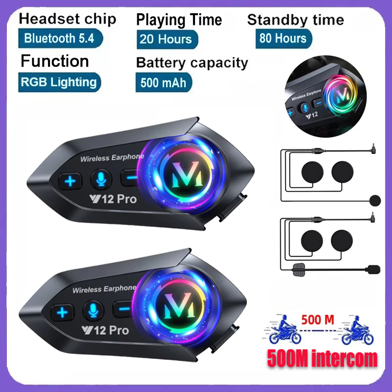 Universal Motorcycle Helmet Intercom Headset - Casque Intercom Moto Y20 Pro 1/2x