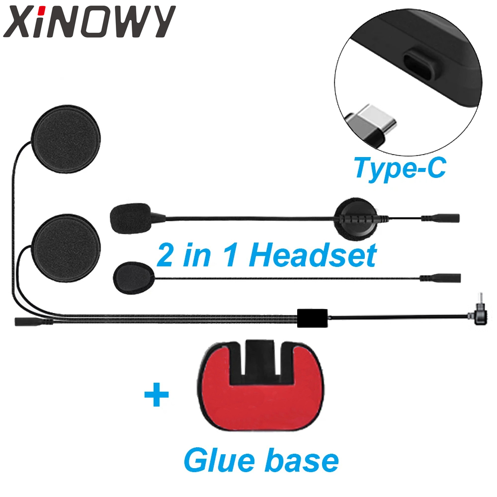 Full Face Motorcycle Helmet With Bluetooth - Type-C USB-C pour Xinowy V6 PLUS
