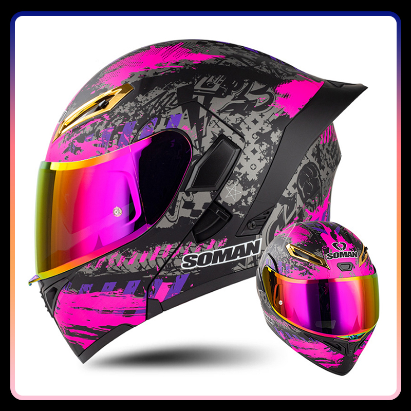Modular Flip Up Motorcycle Helmet Dot Approved - Hommes femmes casques de Moto casque