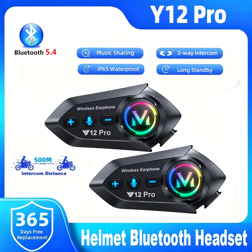Full Face Motorcycle Helmet With Bluetooth - Casque de moto Y12 Pro avec