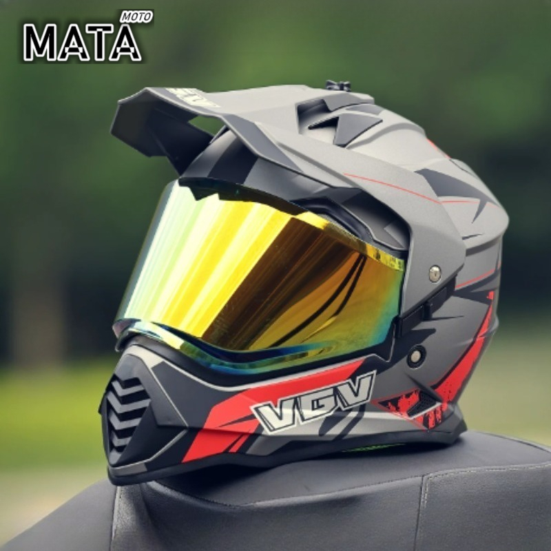 Full Face Motorcycle Helmet With Bluetooth - Casque de moto VGV Motocross certifié