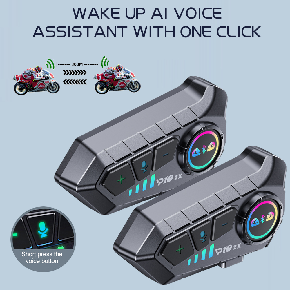 Full Face Motorcycle Helmet With Bluetooth - Y10 2x Interphone Moto Bluetooth casque