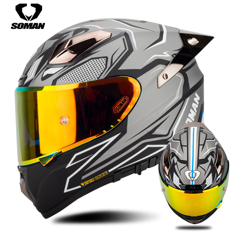 Casque de moto Soman en fibre  - Carbon Fiber Lightweight Motorcycle Helmet avis et prix
