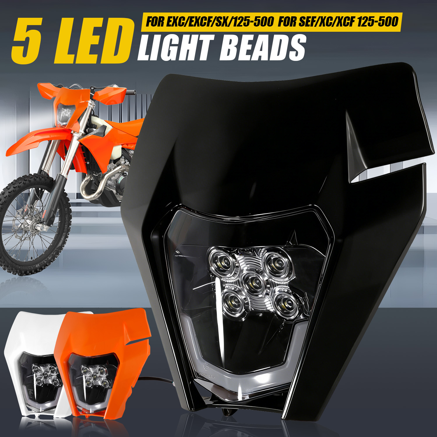 Phare avant à 5 LED universel  - Universal Motorcycle Led Headlight Projector avis et prix