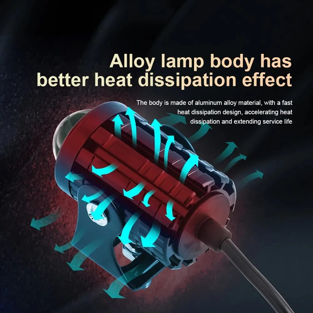 1/2 pièces universel moto phar - Universal Motorcycle Led Headlight Projector avis et prix