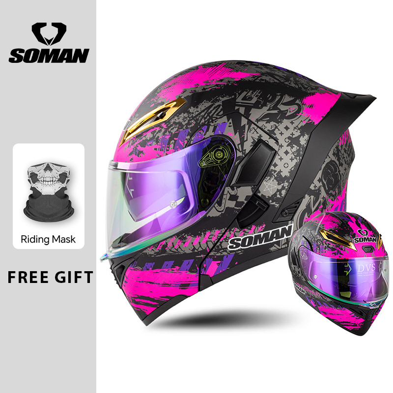 Casques de moto rabattables à  - Dual Visor Motorcycle Racing Helmet avis et prix