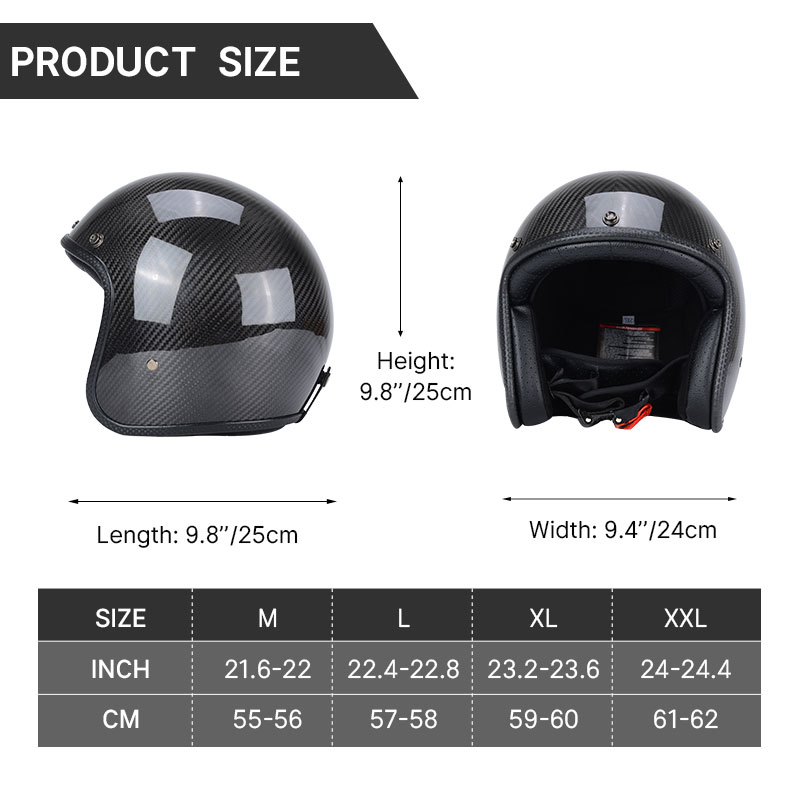 Casque Vintage en Fiber de car - Carbon Fiber Lightweight Motorcycle Helmet avis et prix