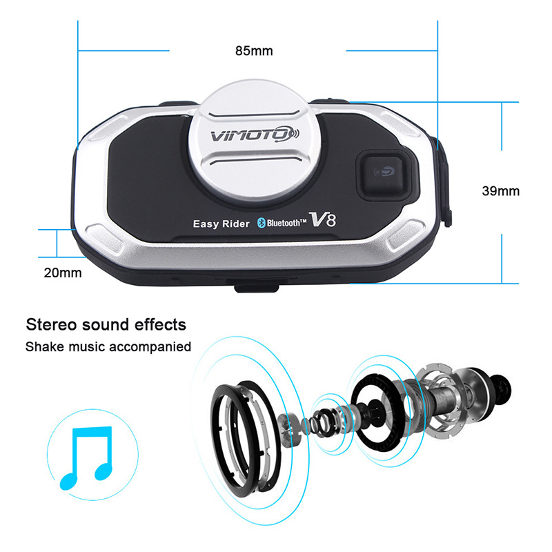 Vimoto V8 casque de moto casqu - Full Face Motorcycle Helmet With Bluetooth avis et prix