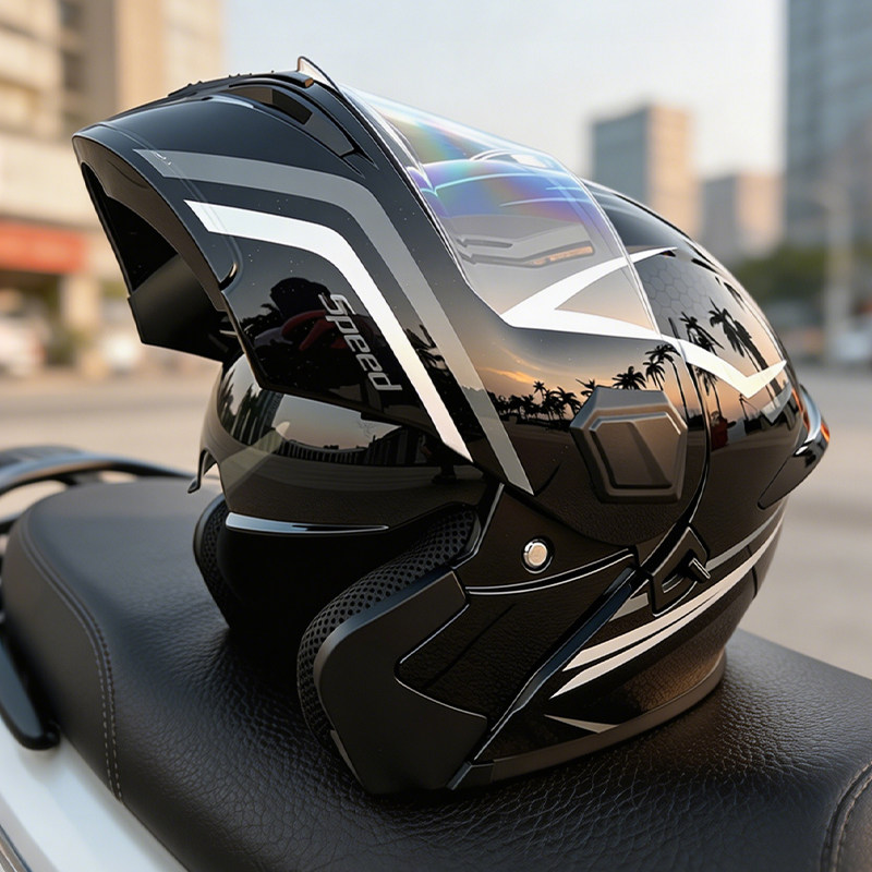 Casque de moto modulaire à vis - Modular Flip Up Motorcycle Helmet Dot Approved avis et prix