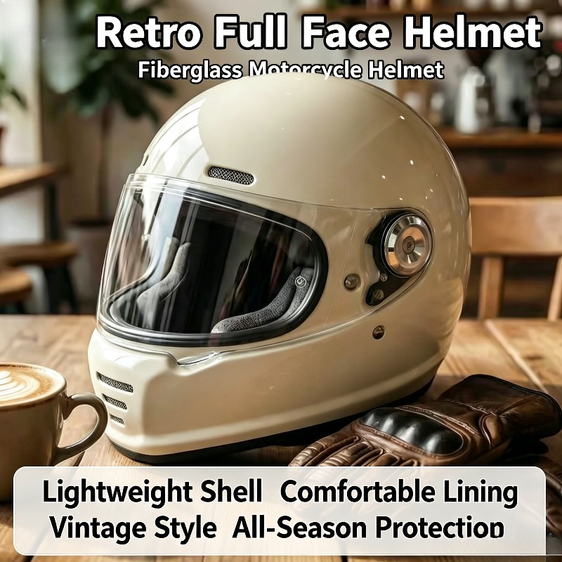 Casque de moto rétro en fibre  - Carbon Fiber Lightweight Motorcycle Helmet avis et prix