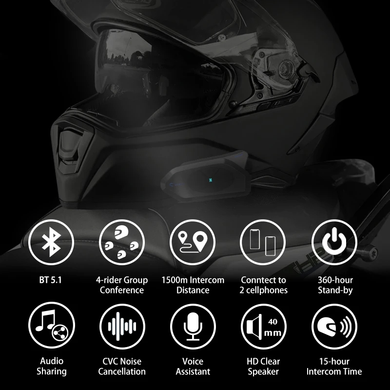 GOCOM4-Oreillette Bluetooth po - Universal Motorcycle Helmet Intercom Headset avis et prix